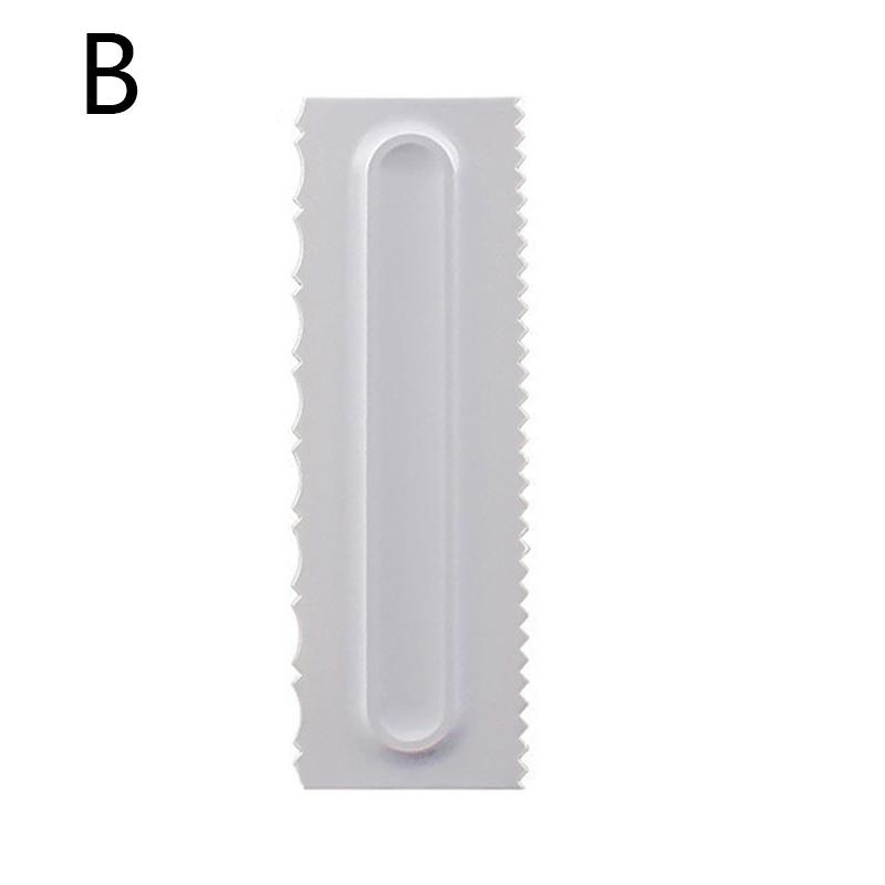 

Скребок для крема, резак для печенья, высококачественная форма «сделай сам», пластиковая расческа с неровными зубьями, инструмент для формы торта B белый