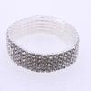 Korean Style Rhinestone Multi-Layer Elastic Bracelet: Personalized Fashion Wedding Accessory