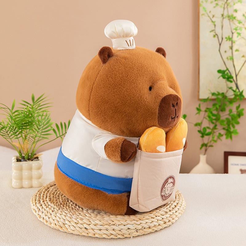 Capybara Cute Bread Baking Chef Dress Up Cartoon Plush Doll For Gift Kids
