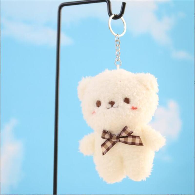 Cute Bear Plush Toys Small Pendant Cute Bowknot Solid Color Bears Doll Soft Stuffed Toy For Kids Christmas Girls Gift 10CM