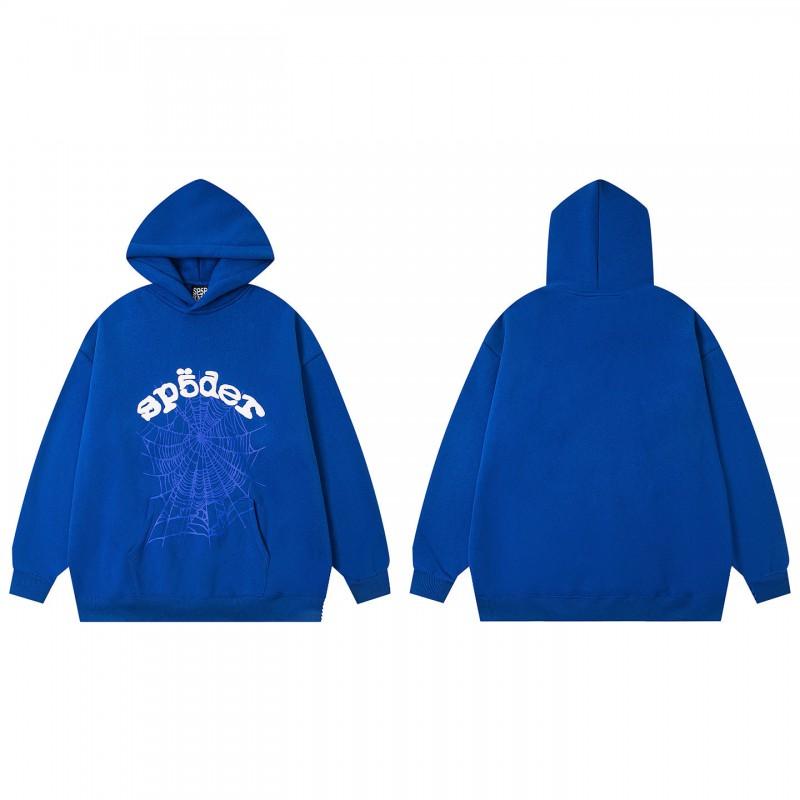 Sp5der Spider Web Foam Print Fleece Hoodie Loose Fit Hip Hop Sweatshirt Men Women