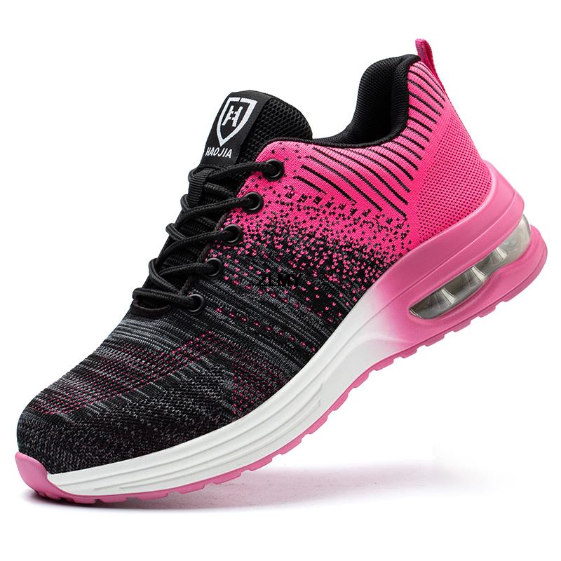Women Safety Shoes Men Steel Toe Boots Breathable Work Sneaker Air Cushion Anti Smash Anti Stab Work Shoes Protective Footwear