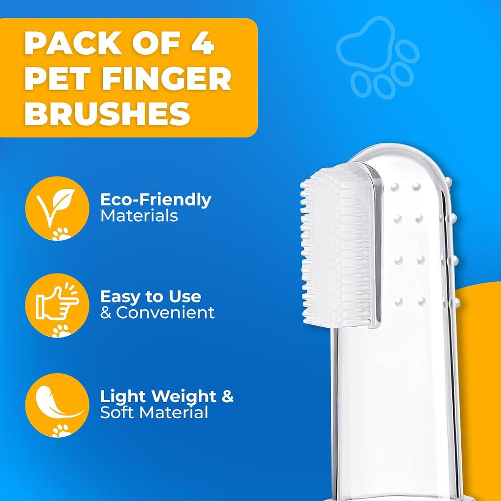 Dog Toothbrush Kit with Travel Cases – Silicone Finger Toothbrushes for Dogs & Cats – Pet Dental Care, Dog Teeth Cleaning, Fresh Breath