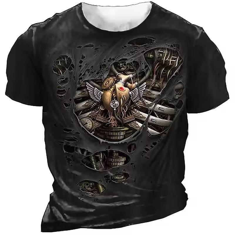 Men's Horror Skull T Shirt 3d Print Skull T Shirts for Men Death Short Sleeve Oversized Tops Tee Shirt Men Clothing 6xl Camiseta