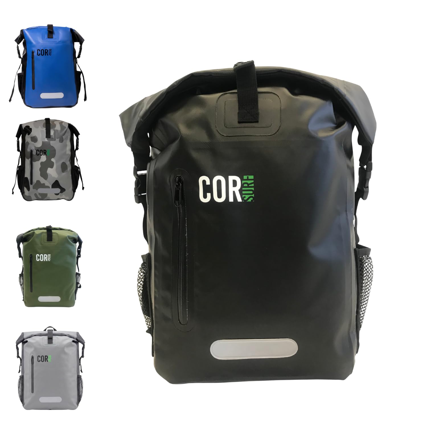 [COR Surf] Waterproof Backpack with Padded Laptop Pocket for Travel, Cycling, Camping, Hiking, Kayaking, Rafting, and Surfing - Dry Backpack,