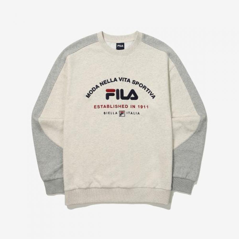Fila Colorblock Logo Sweatshirt OATMEALMELANGE/110