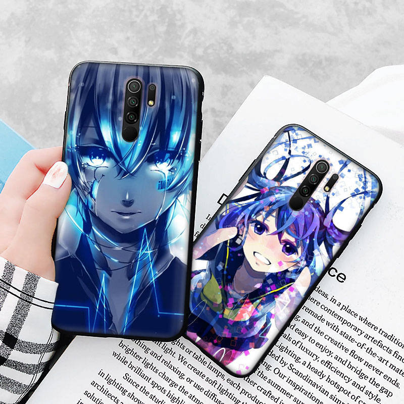 Schwarze Hülle für Xiaomi Redmi 13C Note 9 iPhone XR 7 8 14 15 11 12 13 X XS Pro Max Samsung A25 S23 S24 FE Ultra Plus Hatsune Miku Vocaloid