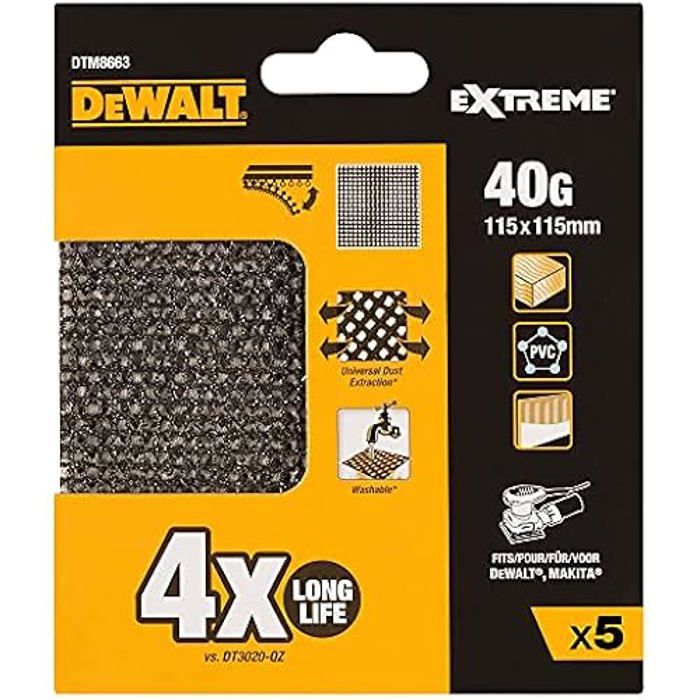 Lija De Malla - DEWALT - DTM8663-QZ - Grano 40 - Robuste - Durée De Vie 4x Plus Longue