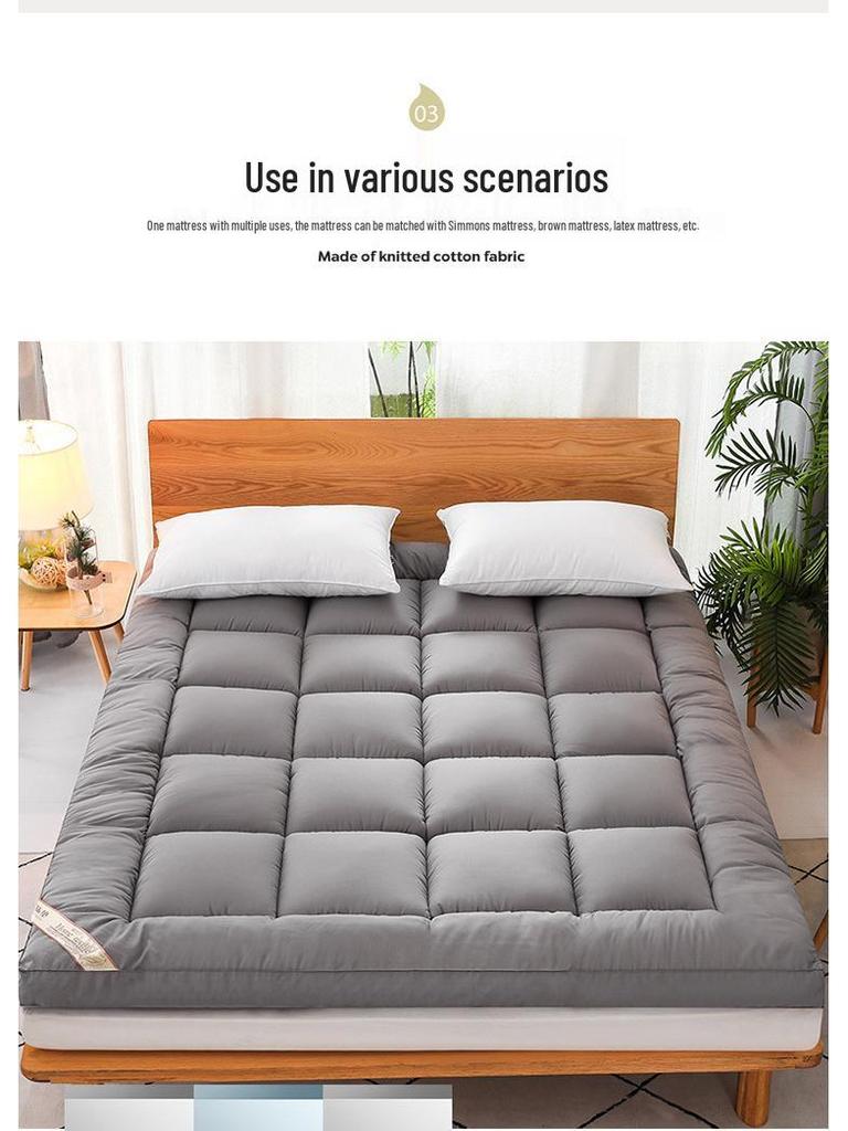 3D Daunenfeder & Lammwolle Weiche Matratzenauflage für Einzel-/Doppelwohnheim