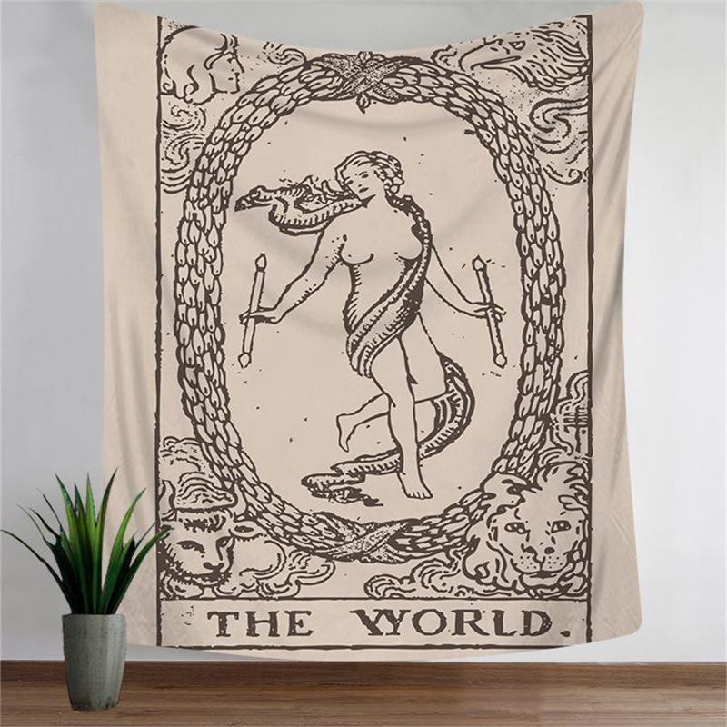 European Tarot Card Series Wall Tapestry - Decorative Polyester Landscape Hanging Cloth