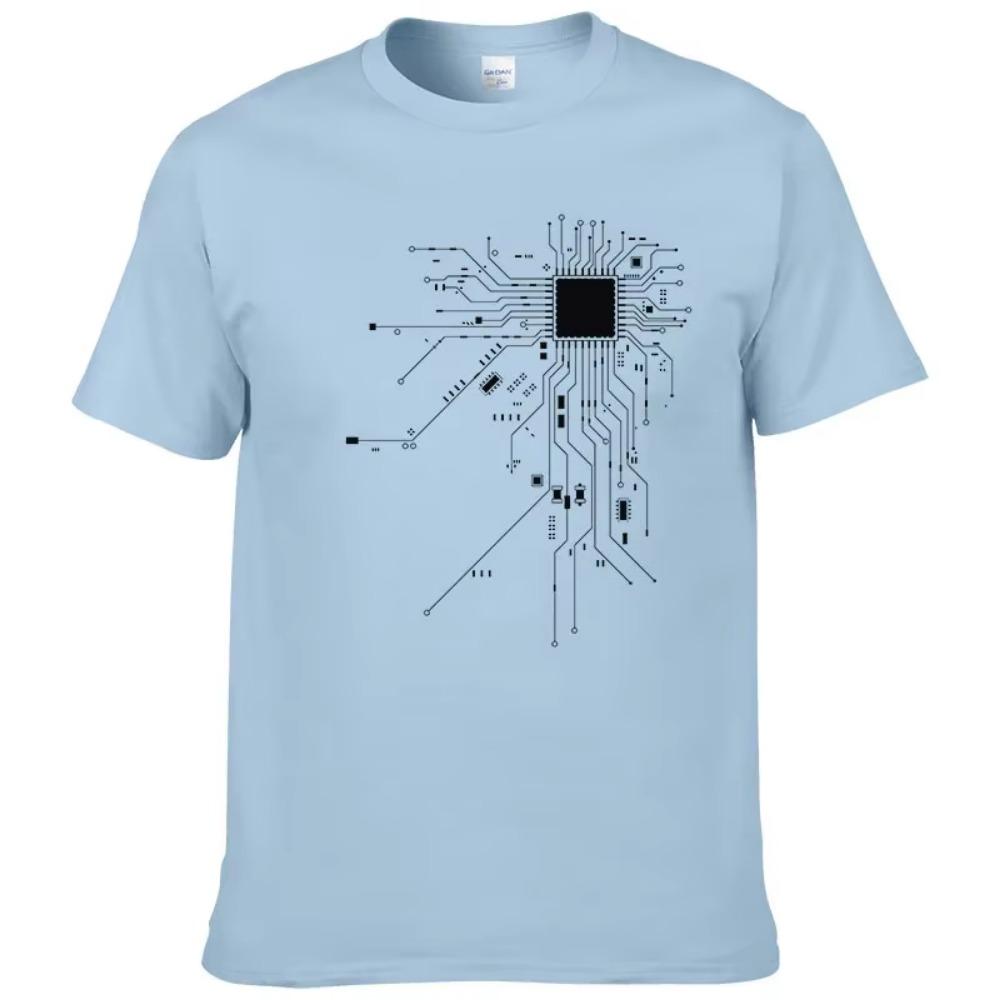 CPU Prozessor Schaltplan T-Shirt 2023 Herren Sommer Baumwoll-T-Shirt Herren Lustige Oberteile Mode Marken-Tees #303