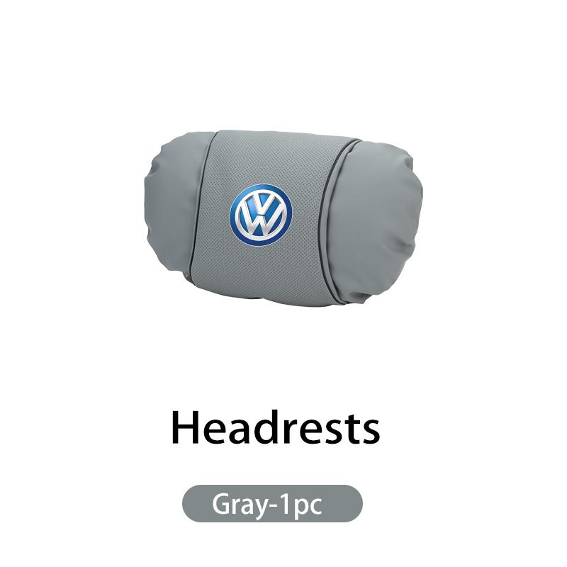 Car Leather Headrest Pillow Neck Lumbar Support Soft Lumbar Cushion Beige For Volkswagen VW Jetta Golf Beetle CC EOS MK2 MK4 MK5 HY3