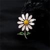 Emaille Gänseblümchen Brosche für Damen Glitzernder Zirkon Gänseblümchen Reversnadeln Mode Elegantes Florales Abzeichen Hochzeits Schmuck