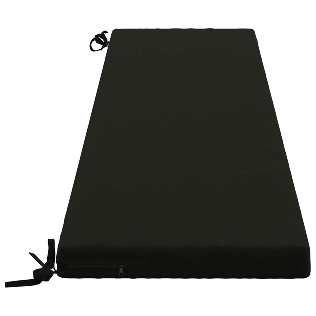 Bench Cushion SOEST 100percent  Polyester Black 200 x 40 x 5 cm