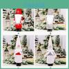 Festive Christmas Wine Bottle Covers Featuring Charming No-face Old Man Design In Red And Gray