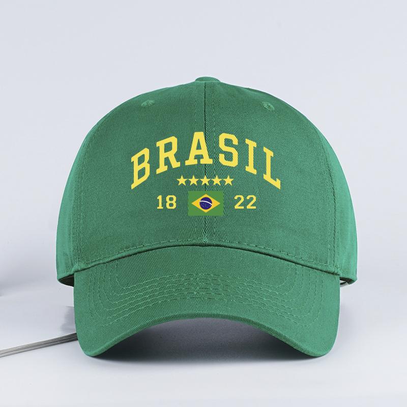 Brazil Flag FiveStar SoftTop Baseball Cap Stylish Athletic Look Perfect for Daily Match Viewing and Outdoor Sports Great Gift