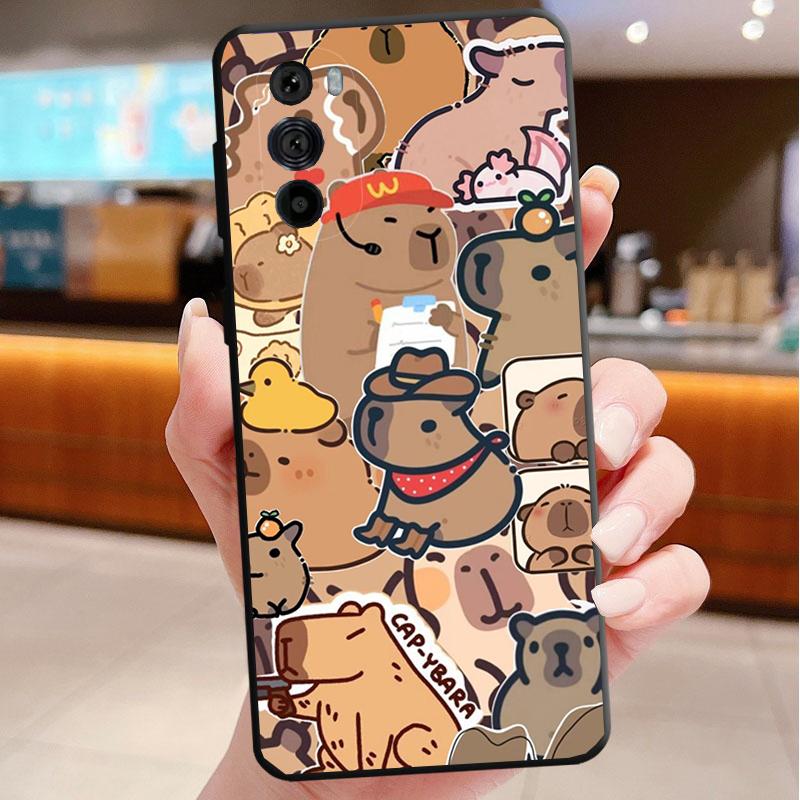 

Cartoon Cute capybara Funda Phone Case For Motorola Edge 50 40 Pro 60 50 40 30 Ultra Neo Fusion Moto G Play G Stylus G Power G G Play 2023
