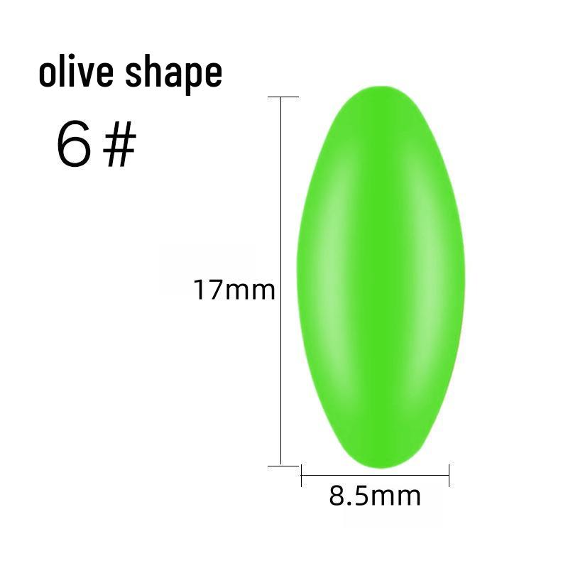 Silicone Olive-Shaped Fluorescent Fishing Float Tail Magnifier Bean