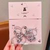 10pcs Suitable Girls Baby Ponytail Holders High Elasticity Durable Hair Silver White Heart Shaped Rubber Bands