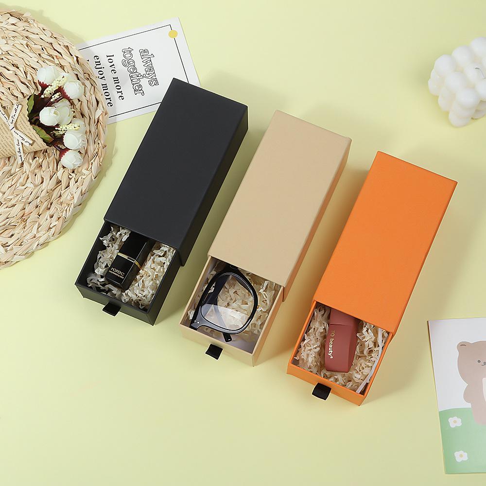 Drawer Jewelry Case Compact Ring Velvet Box Bracelet Holder Paper Material Necklace Storage Box For Jewelry Organization Travel