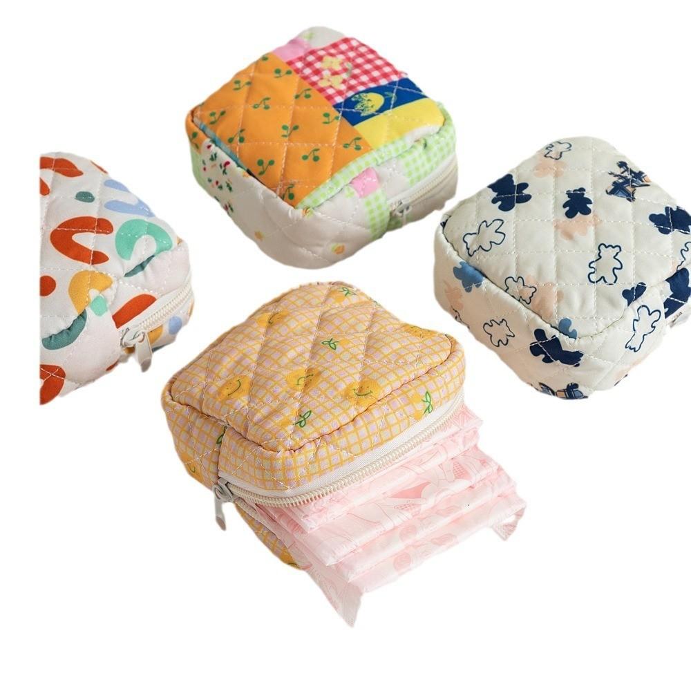 Floral Polyester Breathable Sanitary Pad Storage Bag For Girls Travel And Daily Use