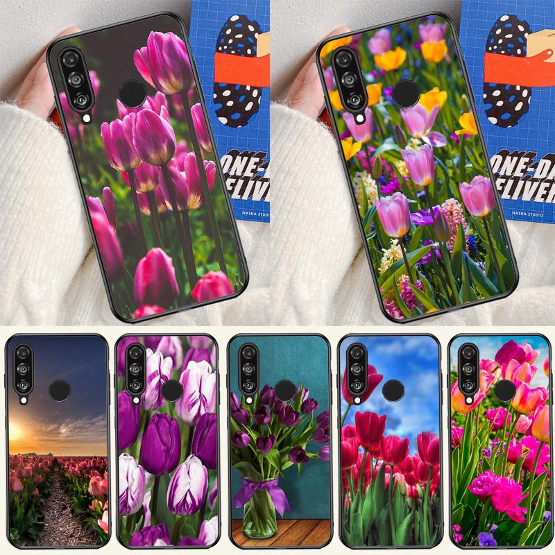 Spring Tulips Flower For Huawei P20 P40 P30 Lite P60 Pro Nova 12s 11i 12i 10 9 SE 5T Y91 Y90 Y60 Y70 Y72 Y61 Case