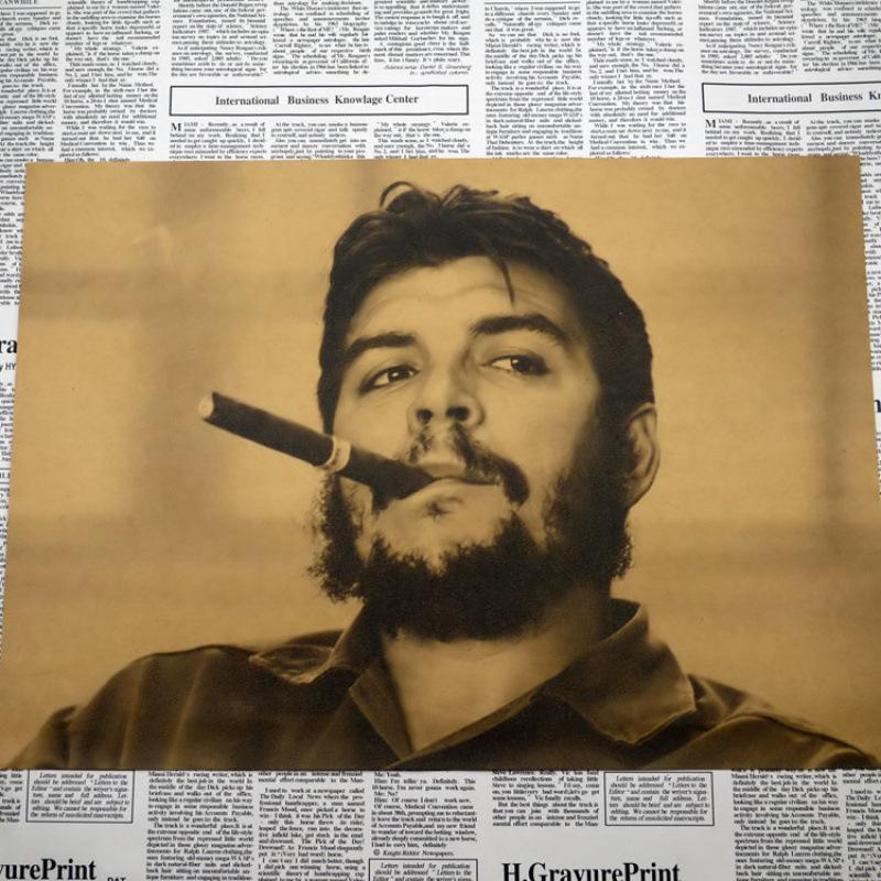 Che Guevara Red Revolution Retro Poster - Inspirational Kraft Paper Canvas for Bar Cafe Decor