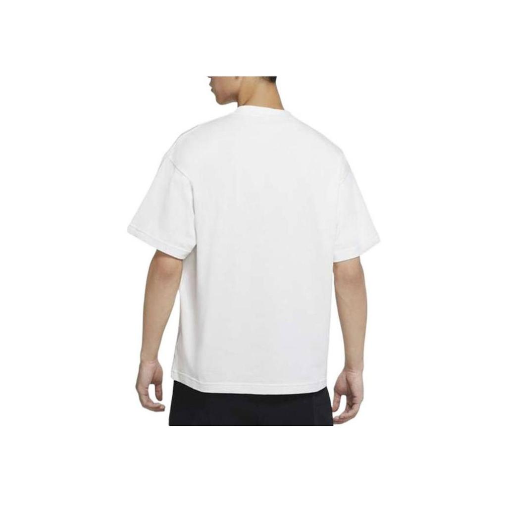 Nike Solo Swoosh Solid Crew Neck T-Shirt Men Tops White DA0321-121