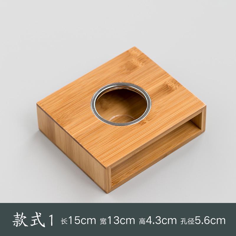 Bamboo Japanese Tea Set with Candle-Heating Sake Glass and Flower Teapot.