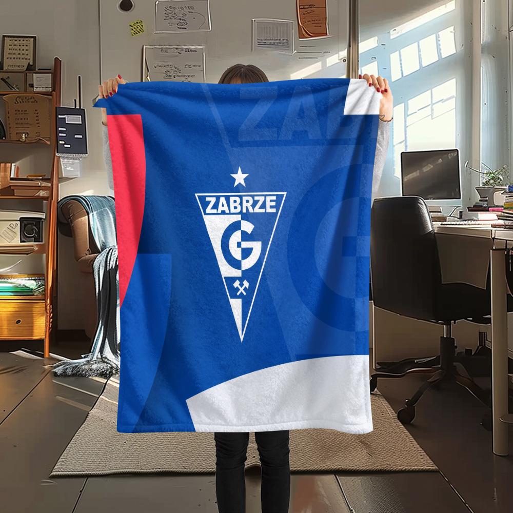 Górnik Zabrze Print Flannel Blanket, High Quality Comfortable for All Seasons, Home Decor, Warmth and Comfort