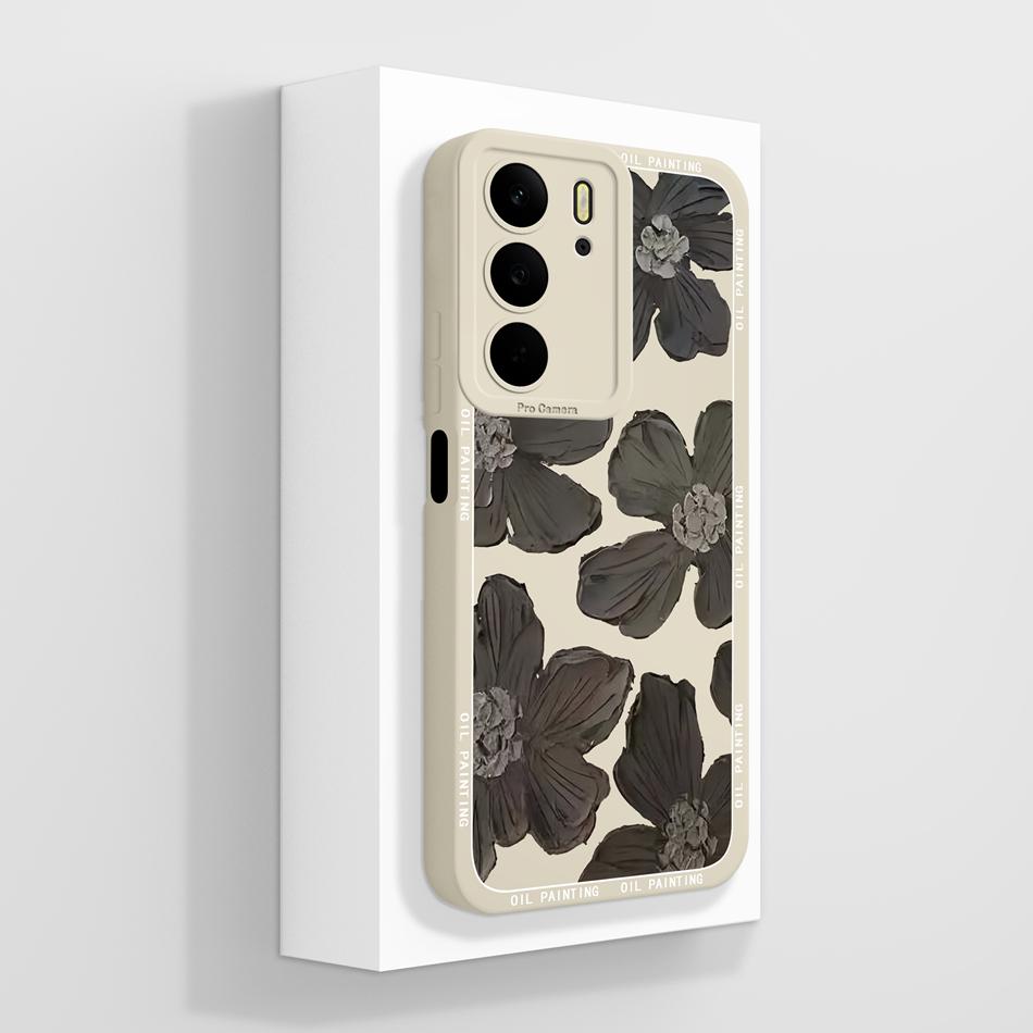 For Realme C75 C75X C73 C71 Case Painted Flowers Soft Liquid Silicone Back Cover For Realme C 75 Full Protection Phone Bumper