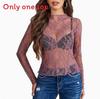 Sexy Lace Long Sleeve Shirt For Women With Sheer Mesh Fabric For Casual And Office Wear