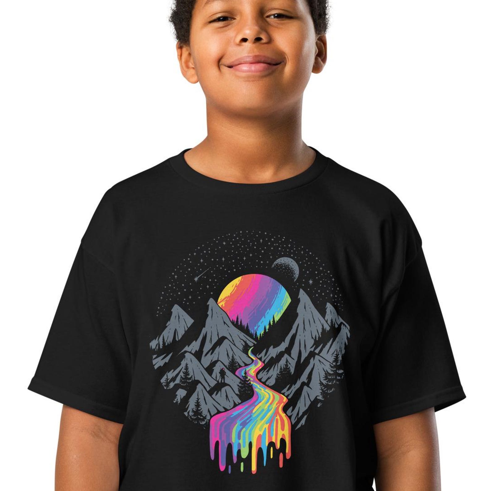 Space Planet Kids T-shirt Cosmic Nature Galaxy Boys T shirt Rainbow Girls Shirt 4XL