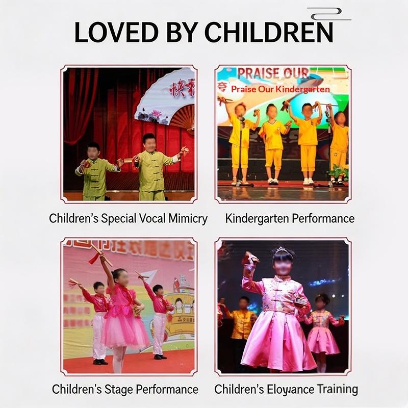 Children Natural Bamboo Small Clapper Talk Stage Performance Chinese Style Characteristic Clapper Talk Toys