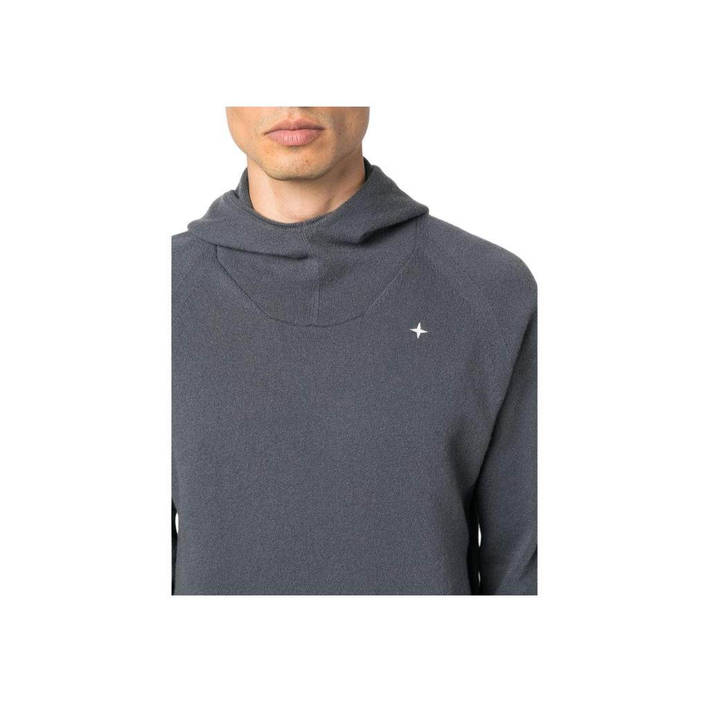 Stone Island Hooded Solid Color Long Sleeve Sweatshirt Men sweatshirt Gray 7915550GA-V0062