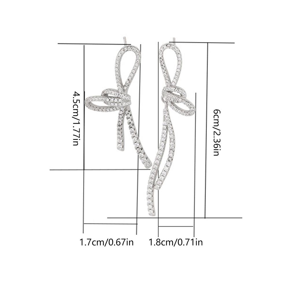 Fashionable Studs Earrings Alloy Bowknot Earrings Ear Studs Comfortable Wear Ear Pins Ear Pendant Perfect Gift for Women