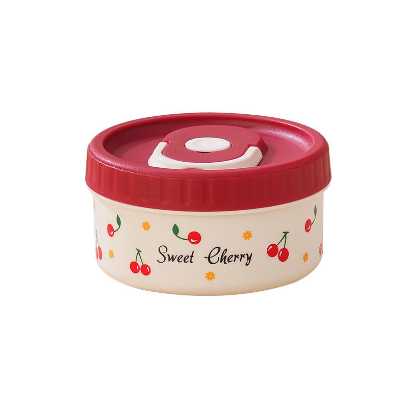 304 Stainless Steel Multi-layer Insulated Leak-proof Bento Lunch Box with Cherry Logo