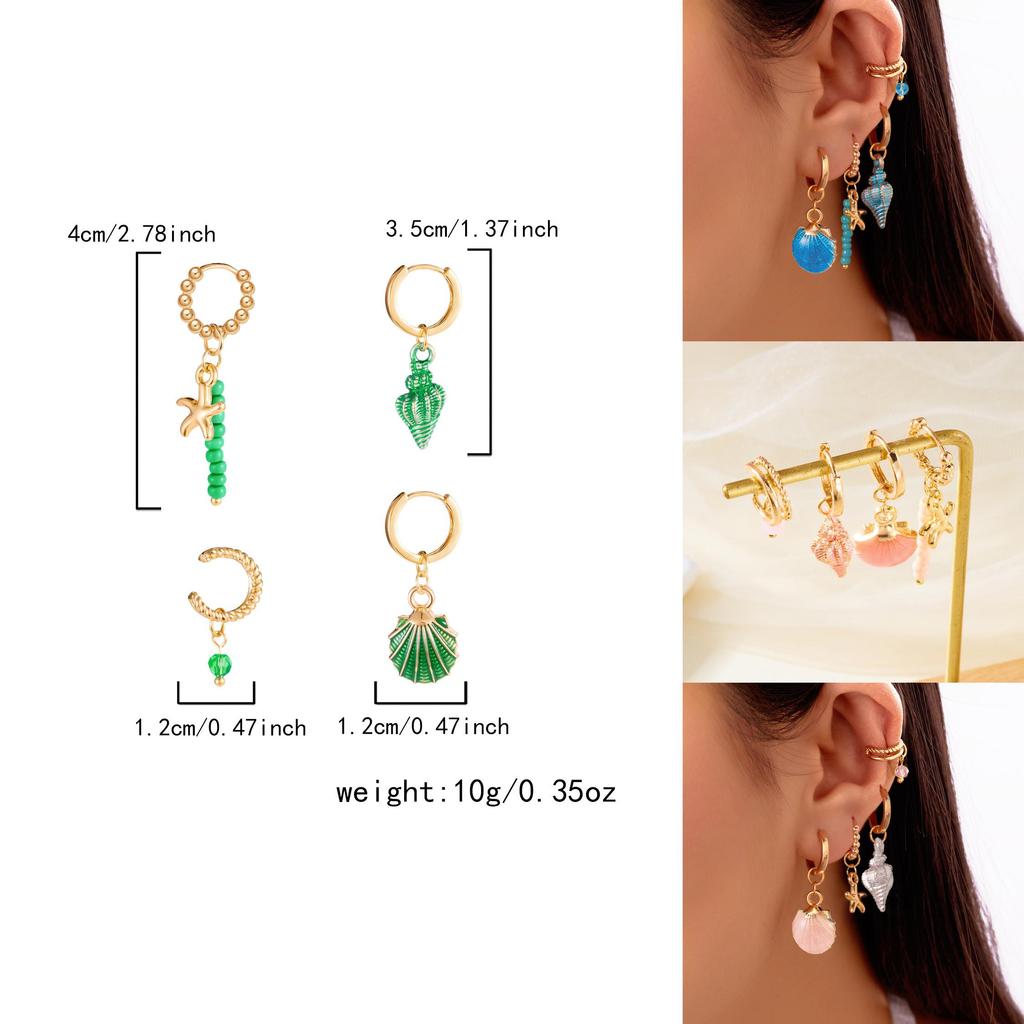 Marine Starfish Drop Earrings For Girls With Zinc Alloy Material Summer Gift