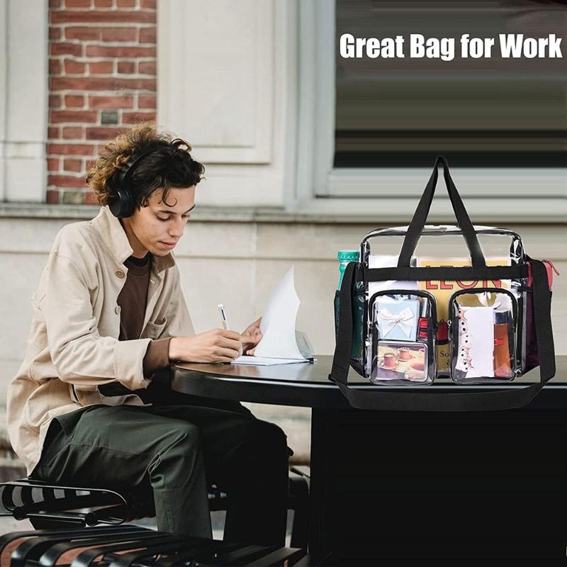 Mini Transparent Clear Backpack Large Capacity Waterproof Shoulder Bag for Stadium Entry School Travel Work