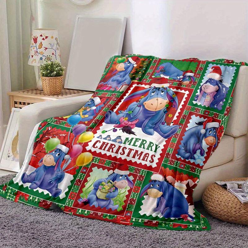 

1pc. Christmas Eeyore Plush Blanket, Festive Home Decor, Office Throw, Outdoor Gift for Kids and Adults (80x120 cm) 130x150cm