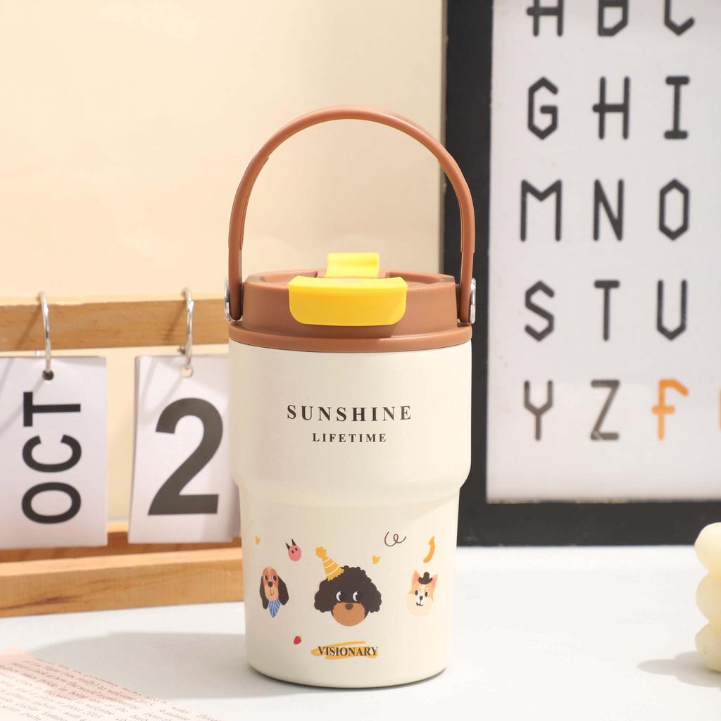 Water Bottle Cartoon Thermos Cup Stainless Steel Cup Portable Cup Outdoor Accompanying Water Cup Cute Water Cup