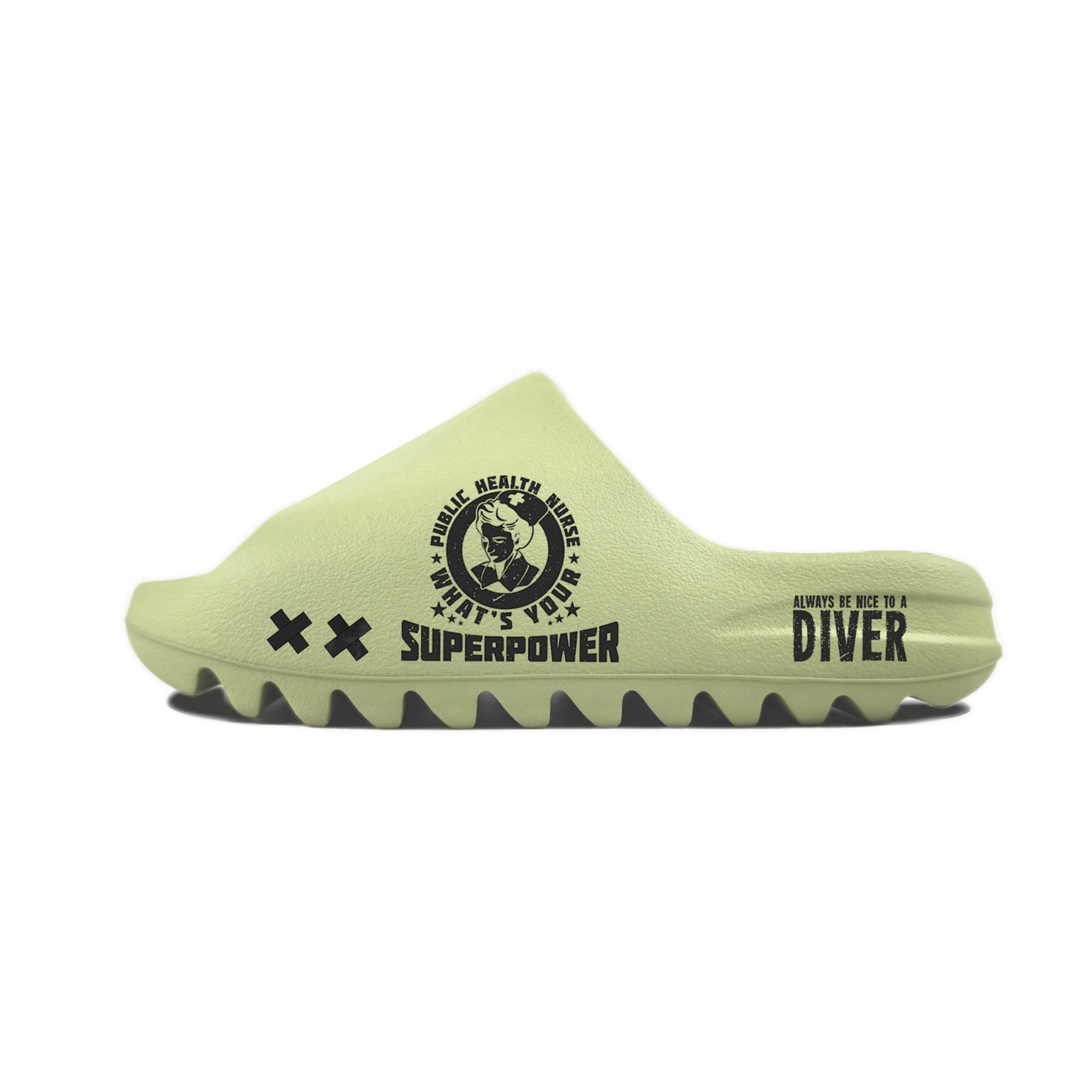 Adidas Originals Yeezy Slide Slip Resistant Slide Slippers Unisex Green FZ5904(Team352-) 37⅓