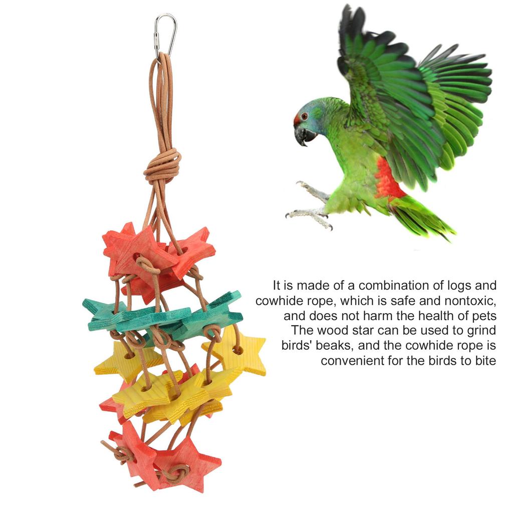 Bird Wood Star Toy Bite Resistant   Wood Star Chewing Toy for Budgies Parakeet Cockatiel Lovebird