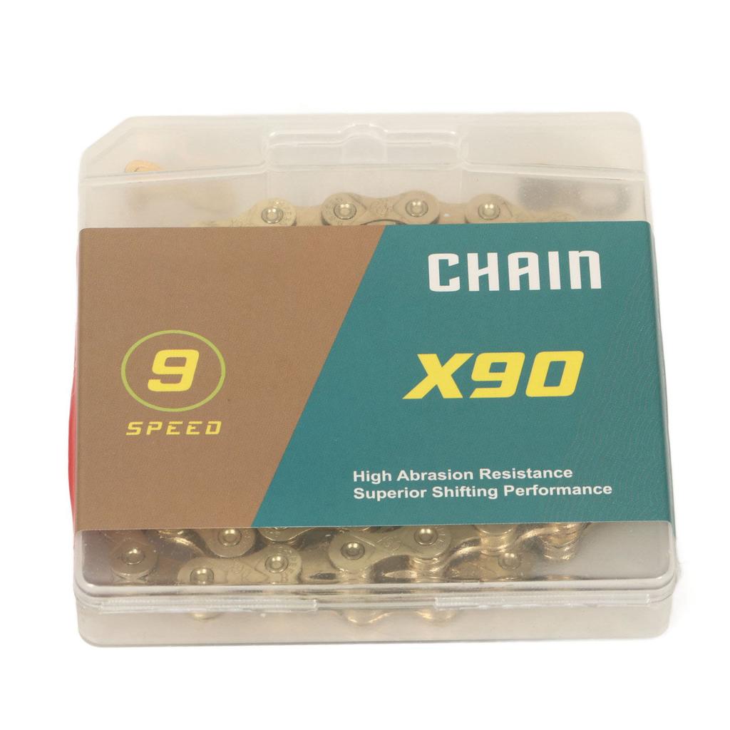 9 Speed Bicycle Chains Manganese Steel 9 Speed Chains for Road Mountain Bike Gold