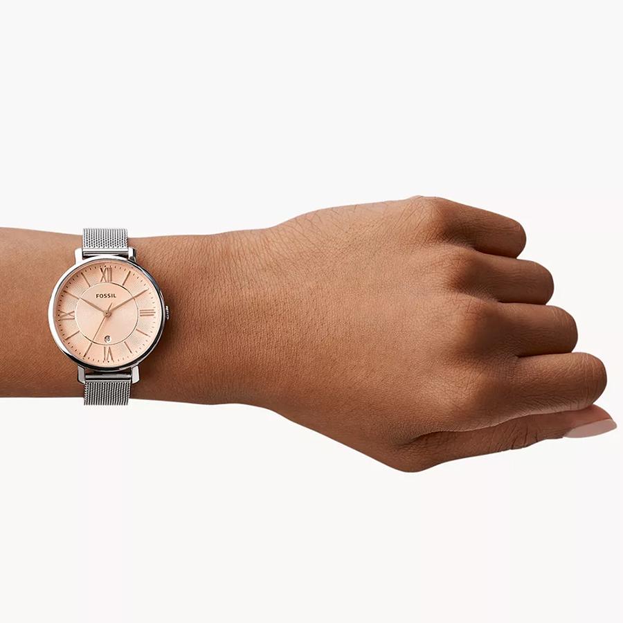 Fossil ES5089 Jacqueline Three-Hand Date Stainless Steel Mesh Watch