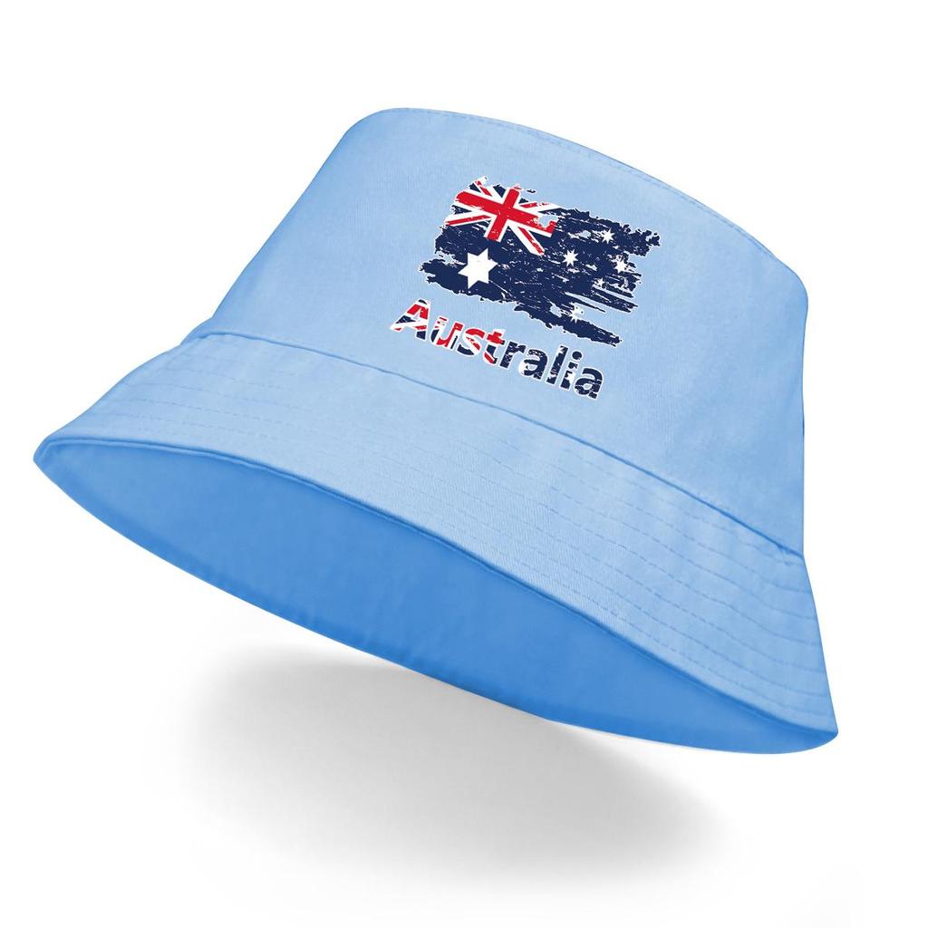 Bucket Hat With Australian Federal Flag Print , Commonwealth Blue Ensign Fisherman Cap Lightweight Casual Solid Color Fishing Hat