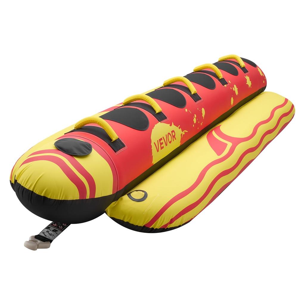 Schleppbare Schläuche zum Bootfahren, 5 Personen Schlauchboote und Schleppboote, 385 kg Kapazität Wassersport Schlauch zum Ziehen mit dem Boot - mit Voll-Nylon-Abdeckung,