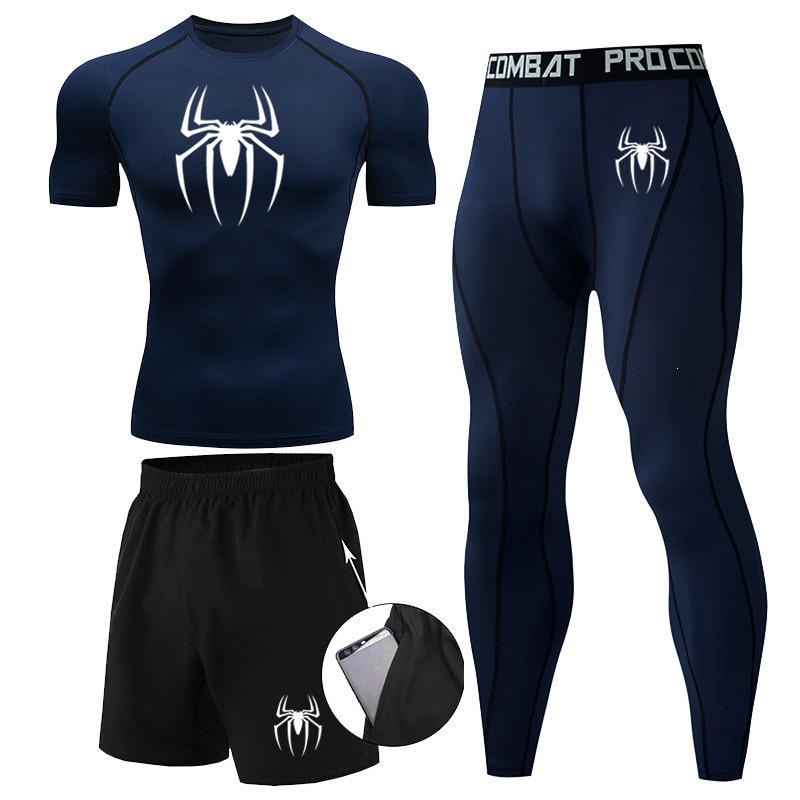 Men's Spider-Man Compression Three-Piece Quick-Dry Sports Suit