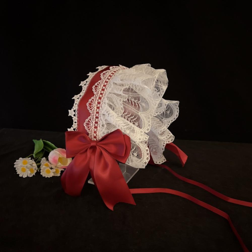 Ribbon Bow Cosplay Headpiece Lace Trim Anime Headband Lovely Lace Headband For Maid Costume