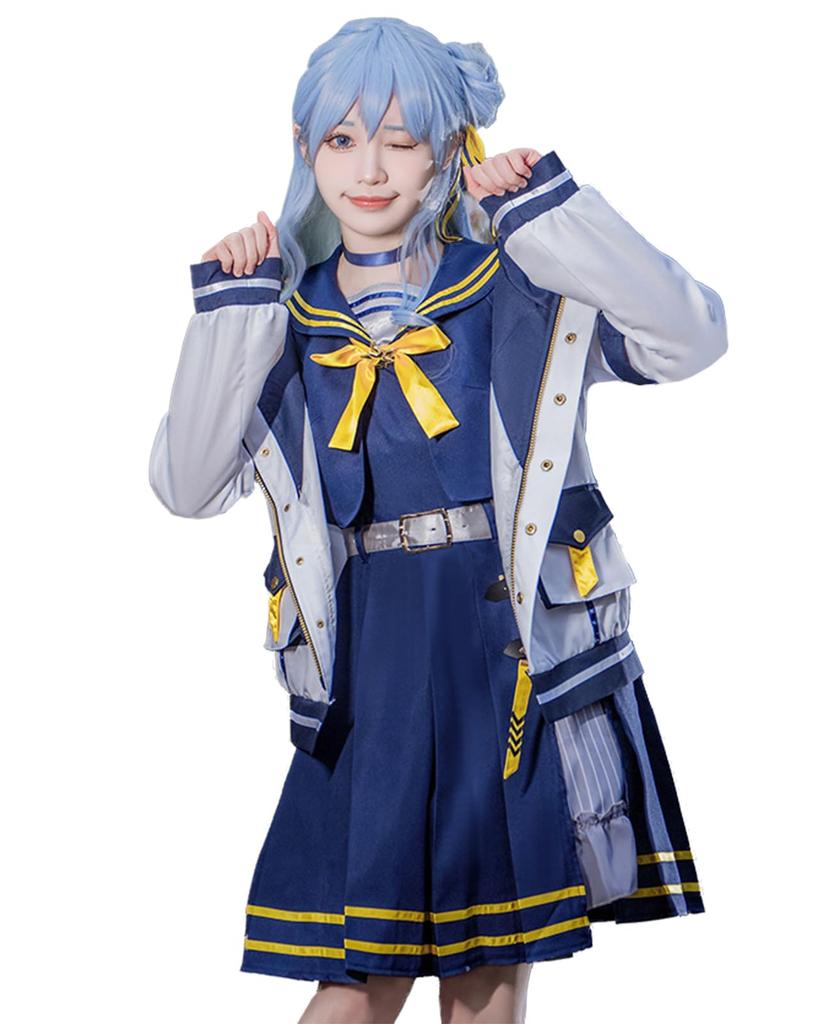 [Milky Time] Hololive Suisei Hoshimachi Cosplay Halloween VTuber Sailor Uniform (Navy)